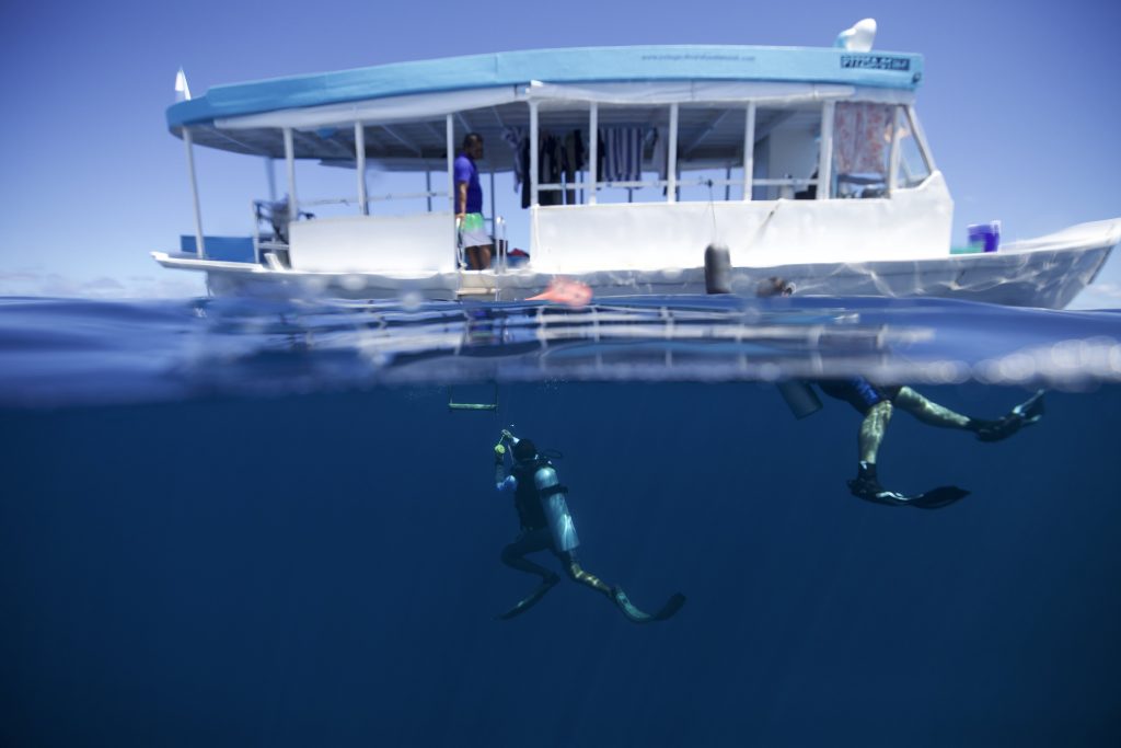 Traditional Maldivian diving boat