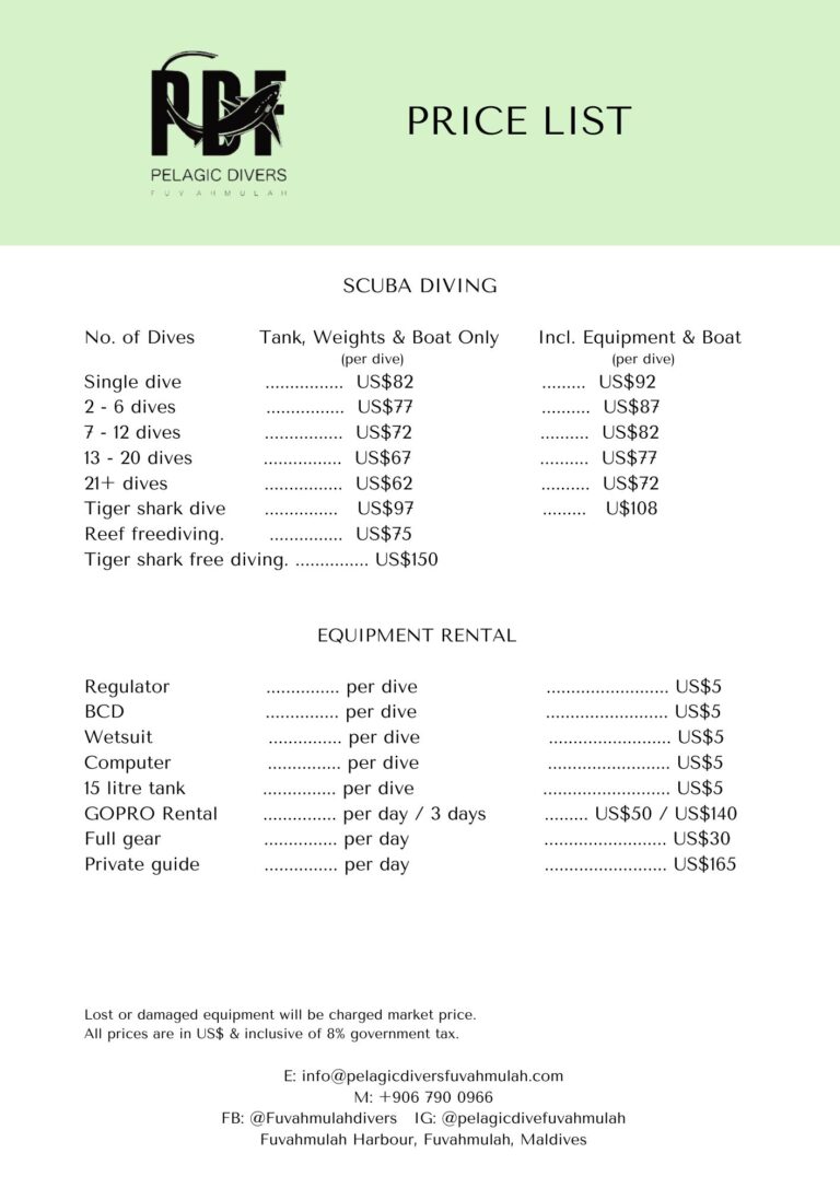 maldives dive price