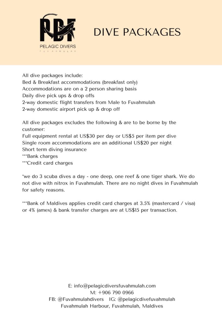 maldives all inclusive dive packages